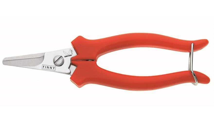 Zahradní nůžky rovné-plast.rukojeť (červené); Kretzer Solingen FINNY; mikrozoubky