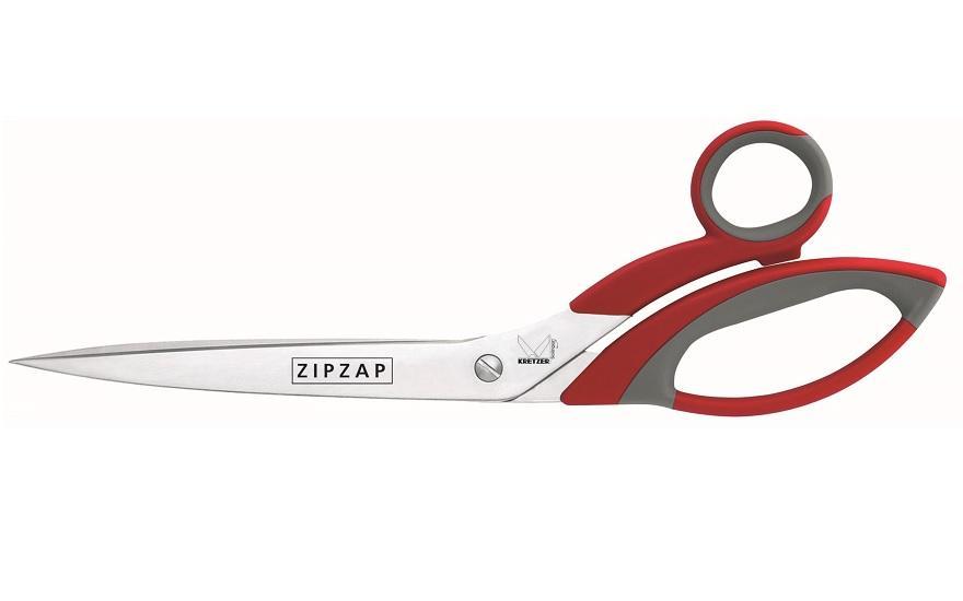 Nůžky rovné-pogum.rukojeť (červené/šedé); Kretzer Solingen ZIPZAP