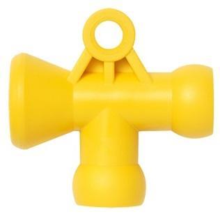 T redukce LOC-LINE, 1/4"- žlutá