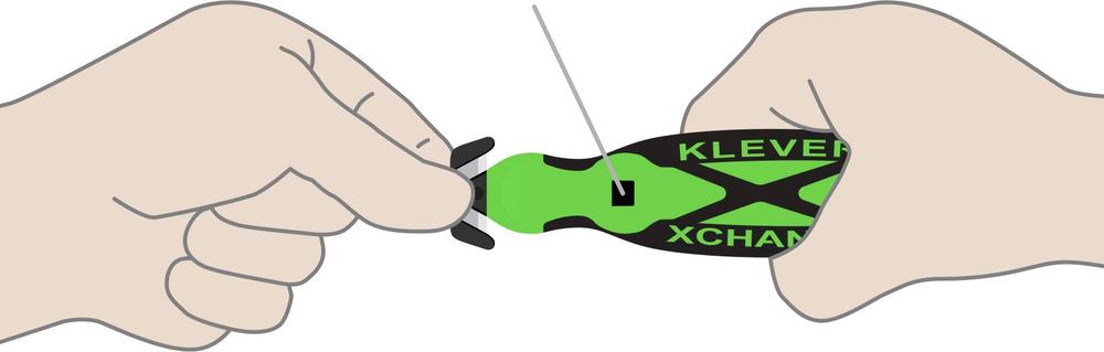 Bezpečnostní antimikrobiální nůž s krytou čepelí, KLEVER KLEEN XChange Single